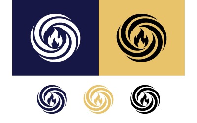 Logo w kształcie wirującego ognia symbolizujące energię i pasję.