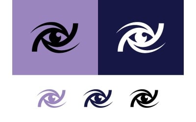 Stylized eye swirling abstract graphic element.