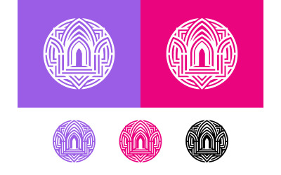 Inspiration för arkitektonisk fönsteremblemlogotypdesign.