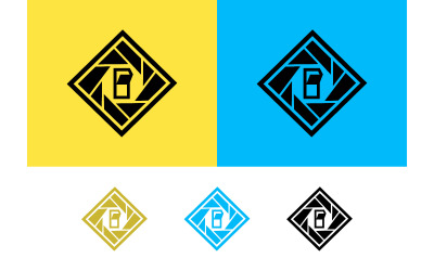 Logo geometrico con simbolo dell&amp;#39;apertura della fotocamera.