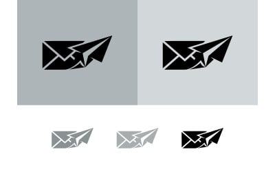 Email envelope with paper airplane logo.