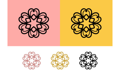 Herzförmiges Blütenblatt-Symboldesign in Rosa und Gelb.