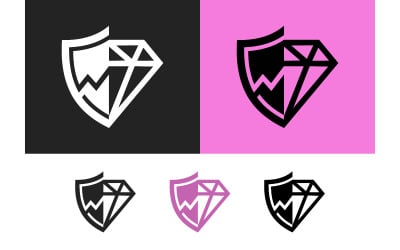 Shield and diamond logo secure valuable asset.