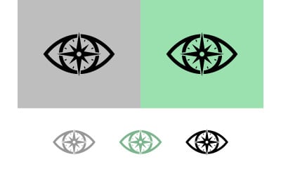 Eye compass logo symbol, vision