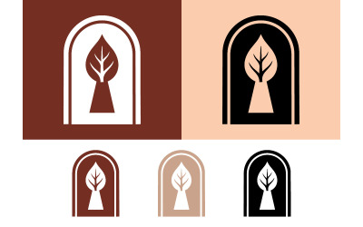 Trou de serrure avec logo en forme de feuille et d&amp;#39;arche.