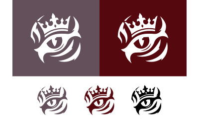 Concetto di design del logo con l&amp;#39;emblema della testa del Re Leone.