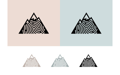 Mountain fingerprint logo symbol.