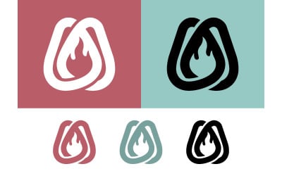 Abstract fire flame loops design.