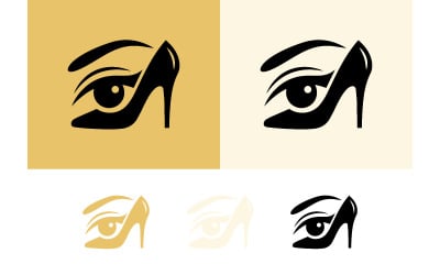 High heel shoe combined with eye logo concept.