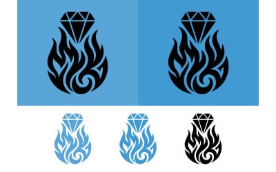Diamond ring on fire graphic logo design.
