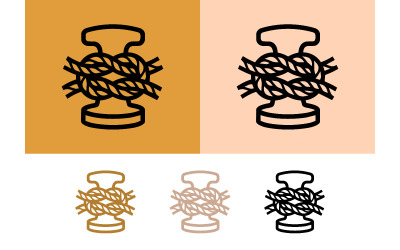 Nodo per cima di bitta da molo marrone beige nero.