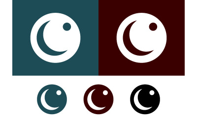 Moon and star simple abstract logo.