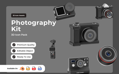 Photography Kit 3D Icon Pack