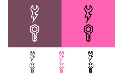 Tool and key logo concept for repair services.