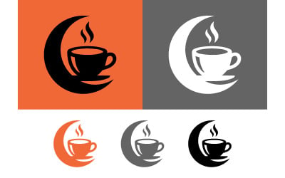 Coffee cup moon logo designs.