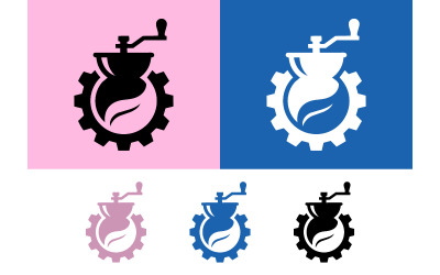 Coffee grinder gear logo designs.
