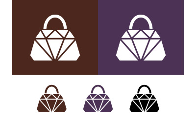 Diamond handbag logo design for luxury.