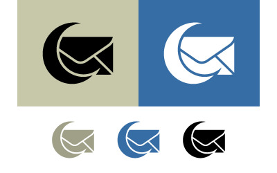Envelope and moon logo for communication.