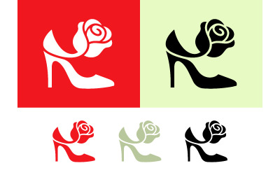 High heel shoe with rose logo for fashion.