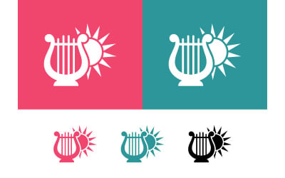 Lyre with sun for ancient music and harmony.