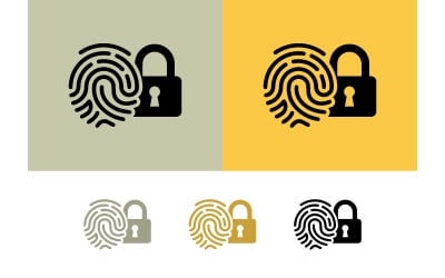Datenzugriffskonzept mit Fingerabdruck-Sicherheitssperre.