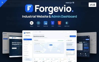 Forgevio – 工业网站及运营仪表盘 Next.js 模板