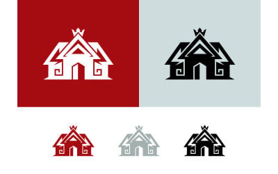 Emblèmes de la maison : couronne rouge, grise et noire.