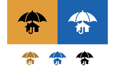 Logo d&amp;#39;assurance habitation sous parapluie.