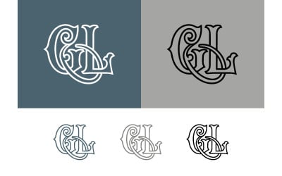 Дизайн логотипа Monogram CL в серо-синих тонах.