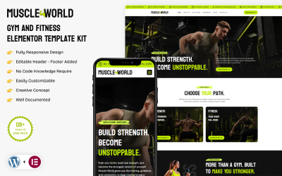 Muscle World - Kit de plantillas Elementor para gimnasios y fitness