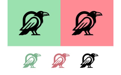 Logo havraního ptáka pro symbol tmavého motivu.