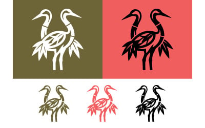 Två kranar sammanflätade logotypdesign.