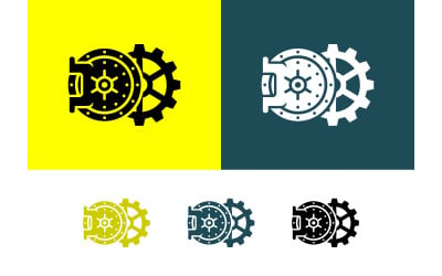 Vault door with gears for security and industry.