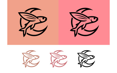 Illustratie van een vliegende vis als symbool voor vrijheid en reizen.