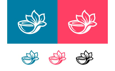 Логотип чаші Lotus, спа-центр, велнес, чистий елегантний дизайн.