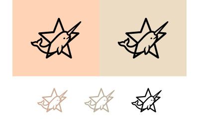 Logo étoile narval marron clair.