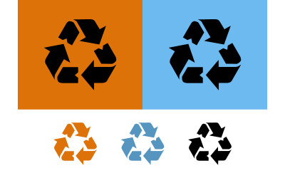 Opzioni di design per il logo del simbolo del riciclo.