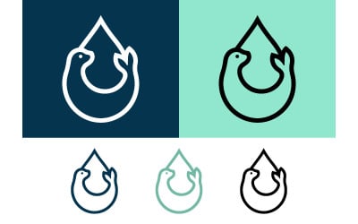 Seal in water drop logo design blue.