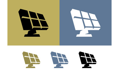 Varianty designu loga solárních panelů.