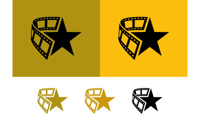 Élément graphique représentant une bobine de film et un logo en forme d&amp;#39;étoile.