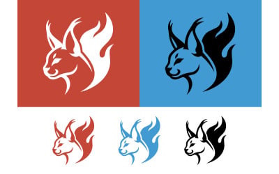 Lynx head logo with fire element.