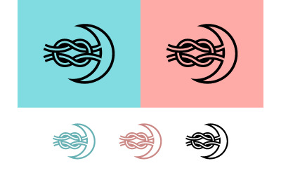 Conception de logo représentant un nœud nautique et un emblème de lune.