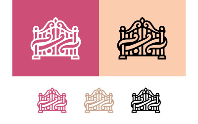 Sierlijk poortpictogram op een roze achtergrond.