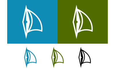 Conception de logo emblème de voilier aux formes abstraites.