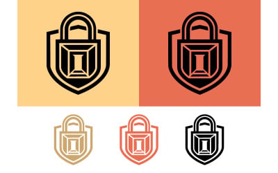 Shield lock icon for security business.