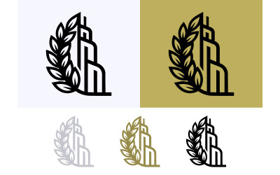 Skyskrapa lagerkrans logotypdesign.