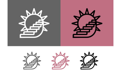 Trap naar de zon-icoon op een grijze achtergrond.
