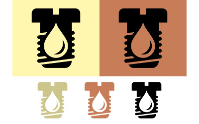 Wassertropfen- und Blitzsymbol auf gelbem Hintergrund.