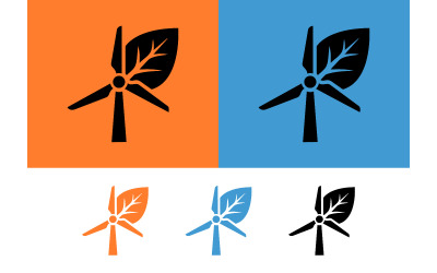 Windturbinen- und Blattlogo für Energie.