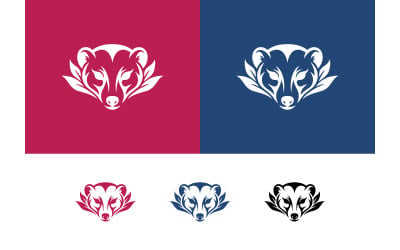 Badger head logo vector, animal logo